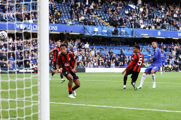 Chelsea gegen Bournemouth, 10. Oktober 2026, London, Premier League, Fußball: Chelsea gegen Bournemouth – Joao Pedro von Chelsea erzielt das dritte Tor. Foto: Jacques Feeney, Abseits, London, Großbritannien Copyright: xJacquesxFeeneyx xOffsidexOffside