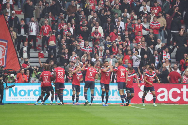 FOOTBALL : LOSC Lille vs Le Havre - Ligue 1 - 10 10 2026 Joie des joueurs du LOSC apres le but de Dïlane BAKWA (LOSC Lille) lors du match LOSC Lille vs Le Havre, Ligue 1, Decathlon Arena stade Pierre Mauroy, le 10 octobre 2026 - photo Laurent Sanson PsnewZ Copyright: xLaurentxSANSONx xPsnewZx