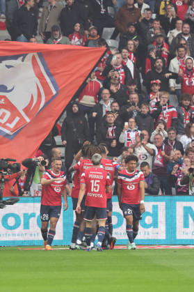 FOOTBALL : LOSC Lille vs Le Havre - Ligue 1 - 10 10 2026 Joie des joueurs du LOSC apres le but de Dïlane BAKWA (LOSC Lille) lors du match LOSC Lille vs Le Havre, Ligue 1, Decathlon Arena stade Pierre Mauroy, le 10 octobre 2026 - photo Laurent Sanson PsnewZ Copyright: xLaurentxSANSONx xPsnewZx