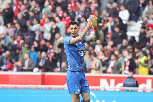 FOOTBALL : LOSC Lille vs Le Havre - Ligue 1 - 10 10 2026 Joie de Berke ÖZER (LOSC Lille) apres le but de Dïlane BAKWA (LOSC Lille) lors du match LOSC Lille vs Le Havre, Ligue 1, Decathlon Arena stade Pierre Mauroy, le 10 octobre 2026 - photo Laurent Sanson PsnewZ Copyright: xLaurentxSANSONx xPsnewZx