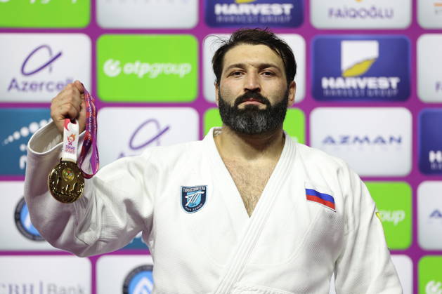 AZERBAIJAN, BAKU - OCTOBER 10, 2026: Russia s Inal Tasoev celebrates his gold medal during a victory ceremony for the men s heavyweight event as the 2026 World Judo Championships takes place at the National Gymnastics Arena 2026 World Judo Championships In Baku - ZUMAt113 20261010_zaa_t113_461 Copyright: xMikhailxSinitsynx