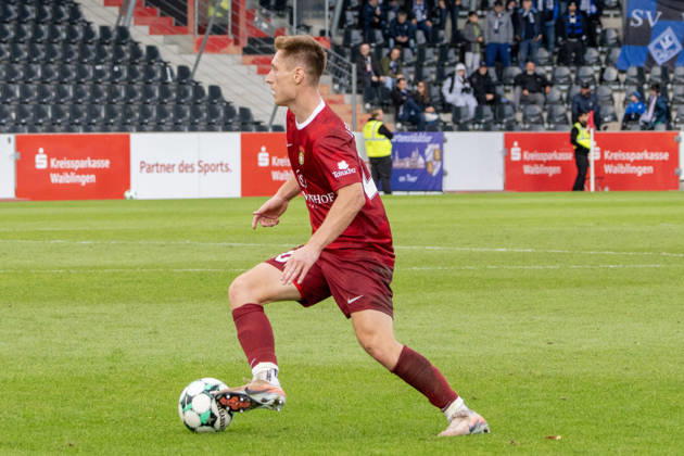October 10, 2026, xerix, Soccer 3rd Division, SG Sonnenhof Großaspach vs. SV Waldhof Mannheim, Leon Maier, SG Sonnenhof Großaspach in action, Aspach