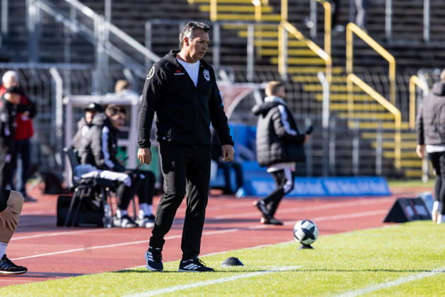 SSV Ulm 1846 Soccer vs. Eintracht Frankfurt II, Soccer, Regionalliga Southwest, Matchday 11, Donaustadion Ulm, October 26, 2010—Alois Schwartz, SSV Ulm 1846 soccer coach and sporting director, SSV Ulm 1846 vs. Eintracht Frankfurt II, soccer, Regionalliga Southwest, Matchday 11, Donaustadion, Ulm, October 26, Photo by Lucca Fundel, Ulm, Donaustadion, Baden-Württemberg, Germany