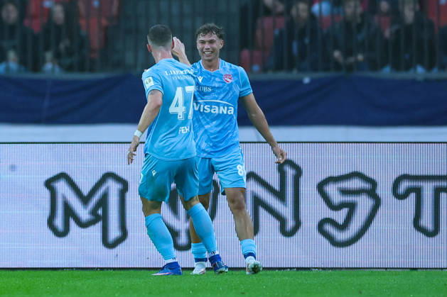 FC Zurich vs. FC Thun, Brack Super League, October 10, 2026. Scorer of the 0–1 goal for FC Thun, Simon Lengen 80, FC Thun, during the soccer match, Brack Super League, FC Zurich vs. FC Thun, October 10, 2026, Letzigrund Stadium, Zurich, Switzerland Zurich Letzigrund Stadium Zurich Switzerland
