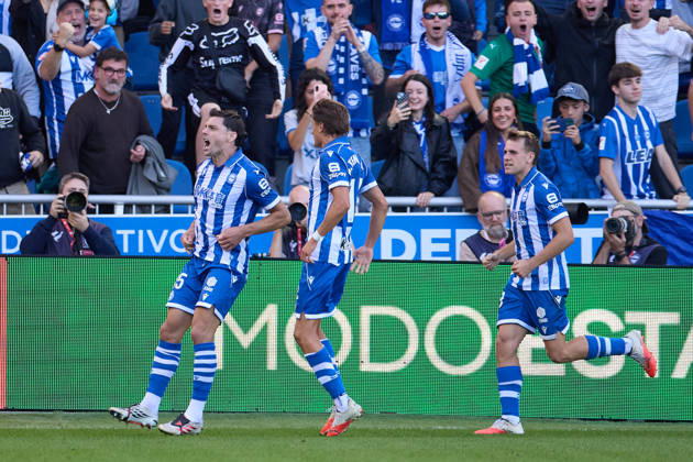 October 10, 2026, Vitoria, Alava, Spain: Lucas Boye of Deportivo Alaves celebrates after scoring the team s first goal during the LaLiga EA Sports match between Deportivo Alaves and Atletico de Madrid at Mendizorrotza on October 10, 2026, in Vitoria, Spain. Deportivo Alaves V Atletico De Madrid - La Liga EA Sports  - ZUMAa181 20261010_zaa_a181_049 Copyright: xRicardoxLarreinax