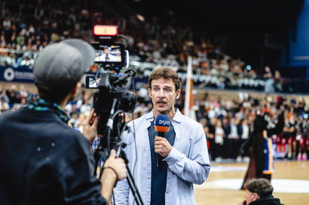 Rostock, Germany, October 10, 2026; easyCredit BBL 2026–2027, Matchday 5: Rostock Seawolves vs. Fitness First Würzburg Baskets. Pictured: Host Heiko Schaffartzik, DYN Copyright: xFotostandx xVoelkerx