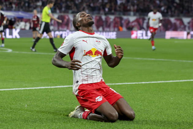 Ezechiel Banzuzi of RB Leipzig celebrates his goal to make it 1–0 during the Bundesliga match between RB Leipzig and Eintracht Frankfurt, Red Bull Arena on October 10, 2026, in Leipzig, Germany. Photo by Marco Steinbrenner, DeFodi Images. Ezechiel Banzuzi of RB Leipzig celebrates after scoring his team’s first goal during the Bundesliga match between RB Leipzig and Eintracht Frankfurt at Red Bull Arena on October 10, 2026 in Leipzig, Germany. Photo by Marco Steinbrenner, DeFodi Images. DFB and DFL regulations prohibit any use of photographs as image sequences and or quasi-video. Photo by Marco Steinbrenner, DeFodi Images.