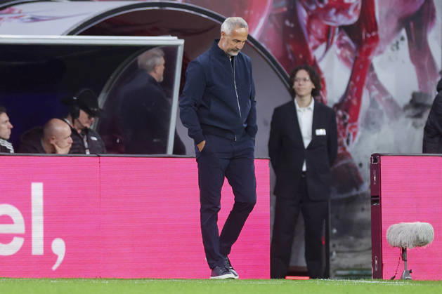 Coach Adi Hütter of Eintracht Frankfurt looks disappointed during the Bundesliga match between RB Leipzig and Eintracht Frankfurt, Red Bull Arena on October 10, 2026, in Leipzig, Germany. Photo by Marco Steinbrenner, DeFodi Images. Eintracht Frankfurt coach Adi Hütter looks dejected during the Bundesliga match between RB Leipzig and Eintracht Frankfurt at Red Bull Arena on October 10, 2026 in Leipzig, Germany. Photo by Marco Steinbrenner, DeFodi Images. DFB and DFL regulations prohibit any use of photographs as image sequences and or quasi-video. Photo by Marco Steinbrenner, DeFodi Images.