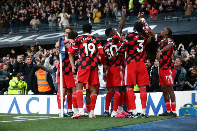 10th October 2026; Portman Road, Ipswich, Suffolk, England; Premier League Football, Ipswich Town versus Fulham; Ryan Sessegnon of Fulham celebrates scoring a goal to make it 0-1 AndyxSkinner