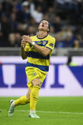 FC Internazionale v Parma Calcio - Serie A Giovanni Fabbian of Parma Calcio looks dejected during the Serie A football match between FC Internazionale and Parma Calcio. Milan Italy Copyright: xNicolòxCampox