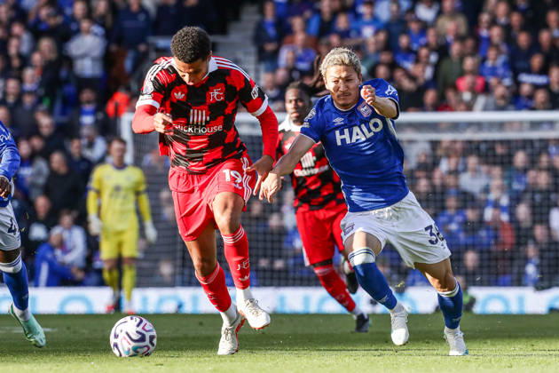 10th October 2026; Portman Road, Ipswich, Suffolk, England; Premier League Football, Ipswich Town versus Fulham; Shea Charles of Fulham and Daizen Maeda of Ipswich Town compete for the ball AndyxSkinner