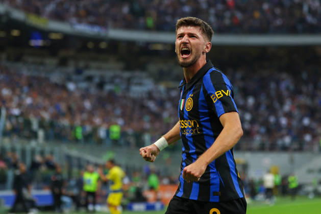 SOCCER - Serie A - Inter - FC Internazionale vs. Parma Calcio Photo by IPA ABACAPRESS.COM89510639 - Petar Sucic of FC Internazionale celebrates after scoring a goal during the Serie A Enilive 2026 27 soccer match between FC Internazionale and Parma Calcio 1913. Milan Italy Copyright: xIPAxSport ABACAx