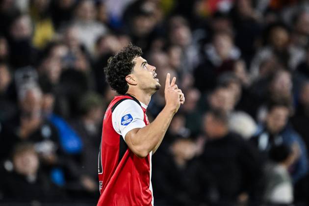 ROTTERDAM - Nacho Ferri of Feyenoord celebrates the 1-0 during the Dutch Eredivisie match between Feyenoord and AZ Alkmaar at Feyenoord stadium De Kuip on October 10, 2026 in Rotterdam, the Netherlands. OLAF KRAAK ANP Eredivisie 2026 27 xVIxANPxSportx xxANPxIVx 572043671 originalFilename: 572043671