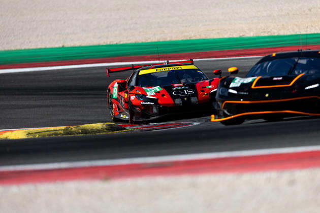 AUTO - ELMS - 4 HOURS OF PORTIMAO 2026 51 SAMANI Charles-Henri (fra), LAURSEN Conrad (den), RIGON Davide (ita), AF Corse, Ferrari 296 LMGT3 Evo, LMGT3, action during the 4 Hours of Portimao 2026, 6th round of the 2026 European Le Mans Series on the Autodromo Internacional do Algarve from October 8 to 10, 2026 in Portimao, Portugal - Copyright: xJoaoxFilipex