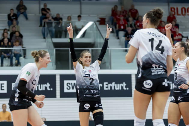 DEKRA 1st Bundesliga Women: Schwarz Weiss Erfurt vs. Rote Raben Vilsbiburg, Erfurt, October 10, 2026, Elizabeth Sandbothe 2, Schwarz Weiss Erfurt, DEKRA 1st Bundesliga Women: Schwarz Weiss Erfurt vs. Rote Raben Vilsbiburg, Riethsporthalle, Erfurt, October 10, 2026 Copyright: xBEAUTIFULxSPORTS Duehringx