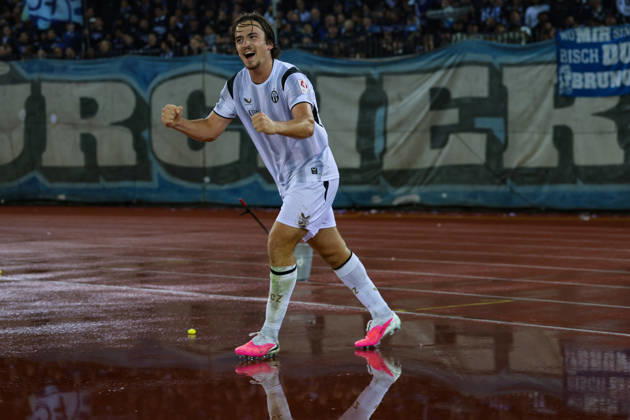 FC Zurich vs. FC Thun, Brack Super League, October 10, 2026. Scorer of the 3-1 goal for FC Zurich, Doron Lichtenstein, during the soccer match, Brack Super League, FC Zurich vs. FC Thun, October 10, 2026, Letzigrund Stadium, Zurich, Switzerland Zurich Letzigrund Stadium Zurich Switzerland