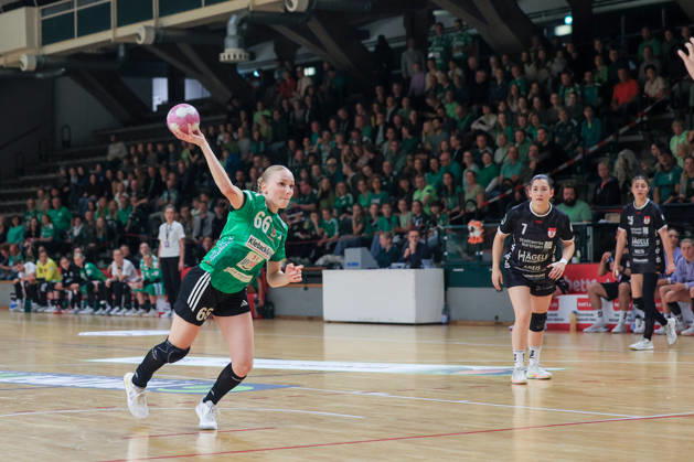October 10, 2026, Reinickendorfer Füchse Women vs. SG Nürtingen Zizishausen, Matchday 5, 2nd Bundesliga, HBF, Handball, Sömmeringhalle, Alissa Katarina Werle (Reinickendorfer Füchse Women) scores a penalty throw from Berlin, Berlin, Germany