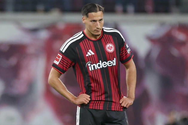 Younes Ebnoutalib of Eintracht Frankfurt looks disappointed during the Bundesliga match between RB Leipzig and Eintracht Frankfurt, Red Bull Arena on October 10, 2026, in Leipzig, Germany. Photo by Marco Steinbrenner, DeFodi Images. Younes Ebnoutalib of Eintracht Frankfurt looks dejected during the Bundesliga match between RB Leipzig and Eintracht Frankfurt at Red Bull Arena on October 10, 2026 in Leipzig, Germany. Photo by Marco Steinbrenner, DeFodi Images. DFB and DFL regulations prohibit any use of photographs as image sequences and or quasi-video. Photo by Marco Steinbrenner, DeFodi Images.