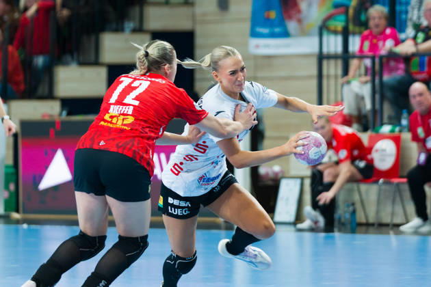 Ilona Kieffer Halle, 72, Julia Niewiadomska Zwickau, 44, SV Union Halle Neustadt vs. BSV Sachsen Zwickau, Women’s Handball Bundesliga, 1st Bundesliga, Matchday 5, 2026–27 Season, October 10, 2026, Halle SWH Arena, Saxony-Anhalt, Germany