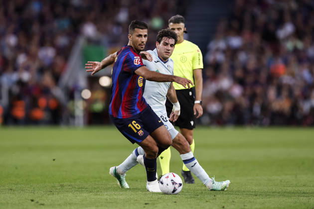 October 10, 2026, Barcelona, Barcelona, Spain: Rodri of FC Barcelona, Barca and Ivan Azon of Getafe CF in action during the Spanish league, LaLiga EA Sports, football match played between FC Barcelona and Getafe CF at Spotify Camp Nou stadium on October 10, 2026 in Barcelona, Spain. FC Barcelona V Getafe CF - LaLiga EA Sports - ZUMAa181 20261010_zaa_a181_093 Copyright: xJavierxBorregox