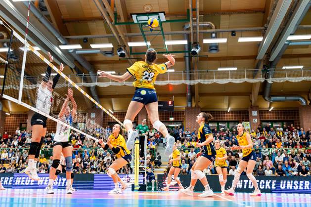 October 10, 2026, GER, Volleyball, Dekra 1st Division, Women, Season 26–27, Regular Season, VfB Suhl Lotto Thuringia Skurios Volleys Borken Candela Alonso Corcelles VfB Suhl Lotto Thuringia 98527 Suhl Wolfsgrube Sports Hall Thuringia Germany