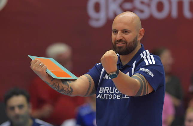 October 10, 2026, Stuttgart Coach Konstantin Bitter, Volleyball, 1st Bundesliga, Dresdner SC MTV Allianz Stuttgart, vs. Dresden