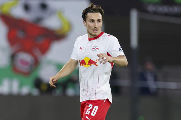 Rocco Reitz of RB Leipzig gestures during the Bundesliga match between RB Leipzig and Eintracht Frankfurt, at Red Bull Arena on October 10, 2026, in Leipzig, Germany. Photo by Marco Steinbrenner, DeFodi Images. Rocco Reitz of RB Leipzig gestures during the Bundesliga match between RB Leipzig and Eintracht Frankfurt at Red Bull Arena on October 10, 2026 in Leipzig, Germany. Photo by Marco Steinbrenner, DeFodi Images. DFB and DFL regulations prohibit any use of photographs as image sequences and or quasi-video. Photo by Marco Steinbrenner, DeFodi Images.