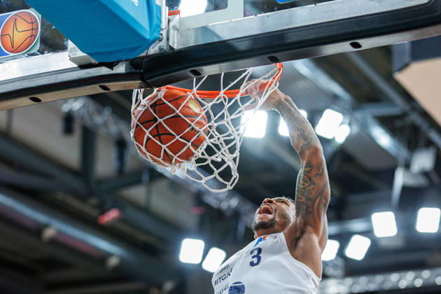 DeLonnie Hunt Syntainics MBC, 03, Single Frame, Single Photo, Portrait, Dunk, BMA365 Bamberg Baskets vs. Syntainics MBC, Basketball, easyCredit BBL, Matchday 5, October 10, 2026 BMA365 Bamberg Baskets vs. Syntainics MBC, Basketball, easyCredit BBL, Matchday 5, October 10, 2026 Bamberg Copyright: xEibner-Pressefoto G.xSantemizx EP_EER