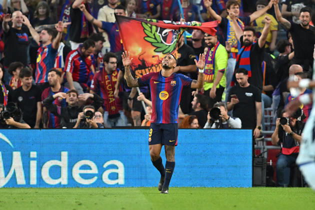 FC Barcelona, Barca v GETAFE CF SPOTIFY CAMP NOU. BARCELONA October 10,2026 FC BARCELONA vs GETAFE CF OCTOBER 10 ,2026 Gabriel Jesus (9) of FC Barcelona celebrates scoring his team s second goal during the match between FC Barcelona and Getafe CF corresponding to the eighth day of La Liga EA Sports at at Spotify Camp Nou in Barcelona, Spain. Barcelona ESP Copyright: xS.xRosx