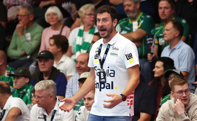 October 10, 2026, Germany, Göppingen, Opel HBL Bundesliga Handball, FRISCH AUF Göppingen vs. SG BBM Bietigheim, FAG Coach Ben Matschke