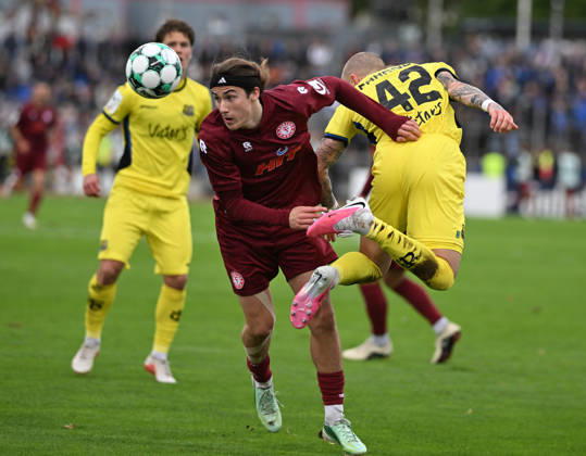 October 10, 2026, xophax, Soccer 3rd Division, Fortuna Cologne vs. Saarbrücken: Philip Fahrner (Saarbrücken, right) and Bennet Bröger (Fortuna Cologne, left)