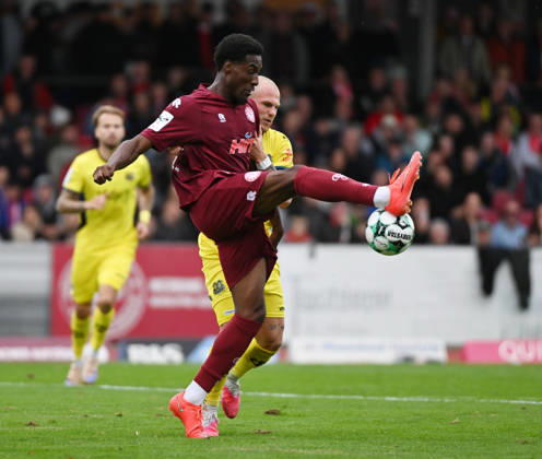 October 10, 2026, xophax, Soccer 3rd Division, Fortuna Cologne vs. Saarbrücken: Romeo Aigbekaen (Fortuna Cologne, front) and Philip Fahrner (Fortuna Cologne, front)