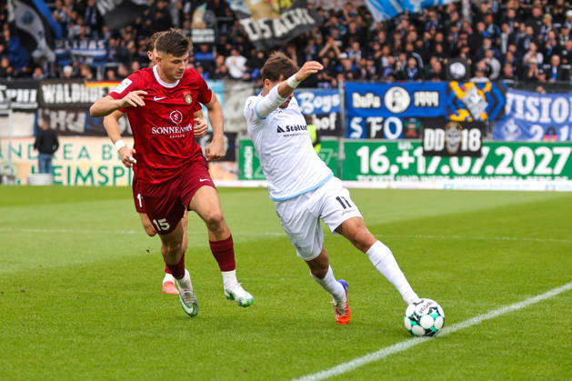 Antonis Aidonis, SG Sonnenhof Großaspach, 15; Masca, SV Waldhof Mannheim, 11; Soccer 3rd Division, Matchday 8, SG Sonnenhof Großaspach vs. SV Waldhof Mannheim on October 10, 2026, at the WIRmachenDRUCK Arena in Aspach Großaspach, Germany; Aspach Großaspach, WIRmachenDRUCK Arena, Germany Copyright: xFranzxReindelx
