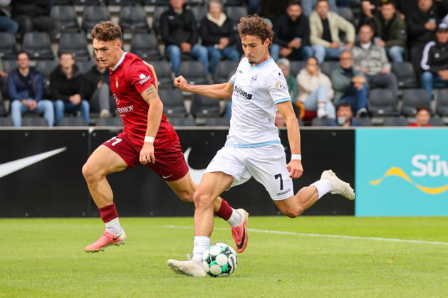 Lovis Bierschenk, SV Waldhof Mannheim, 7, scorer of the 1-1 goal, Soccer 3rd Division, Matchday 8, SG Sonnenhof Großaspach vs. SV Waldhof Mannheim on October 10, 2026, at the WIRmachenDRUCK Arena in Aspach Großaspach, Germany; Aspach Großaspach WIRmachenDRUCK Arena, Germany Copyright: xFranzxReindelx