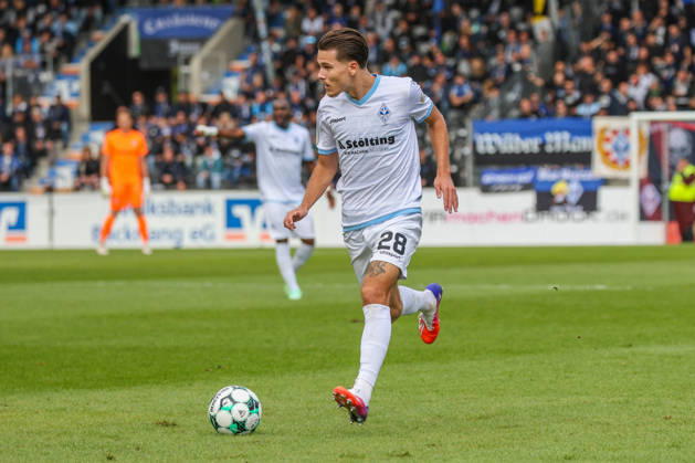 Diego Michel, SV Waldhof Mannheim, 28, Soccer 3rd Division, Matchday 8, SG Sonnenhof Großaspach vs. SV Waldhof Mannheim on October 10, 2026, at the WIRmachenDRUCK Arena in Aspach Großaspach, Germany; Aspach Großaspach, WIRmachenDRUCK Arena, Germany Copyright: xFranzxReindelx