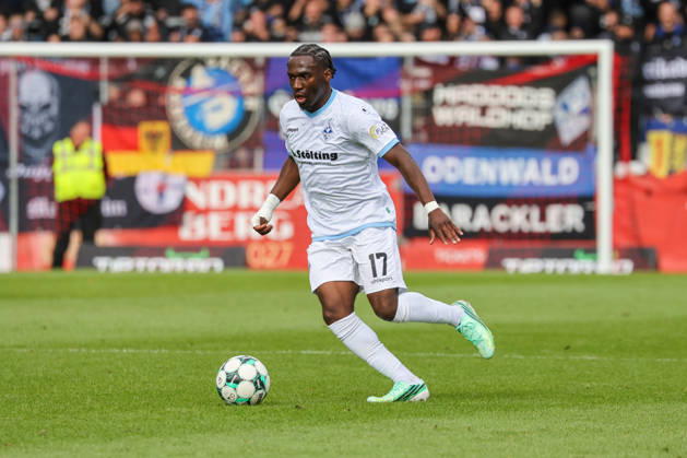 Darnell Keumo, SV Waldhof Mannheim, 17th Soccer 3rd Division, Matchday 8, SG Sonnenhof Großaspach vs. SV Waldhof Mannheim on October 10, 2026, at the WIRmachenDRUCK Arena in Aspach Großaspach, Germany; Aspach Großaspach, WIRmachenDRUCK Arena, Germany Copyright: xFranzxReindelx