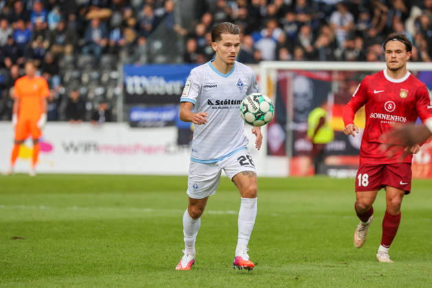 Diego Michel, SV Waldhof Mannheim, 28, Soccer 3rd Division, Matchday 8, SG Sonnenhof Großaspach vs. SV Waldhof Mannheim on October 10, 2026, at the WIRmachenDRUCK Arena in Aspach Großaspach, Germany; Aspach Großaspach, WIRmachenDRUCK Arena, Germany Copyright: xFranzxReindelx