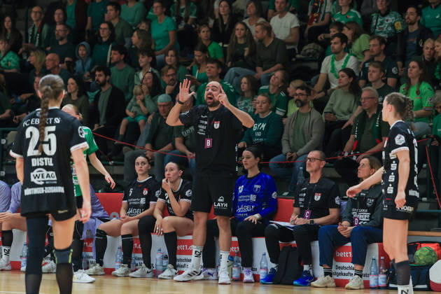 October 10, 2026, Reinickendorfer Füchse Women vs. SG Nürtingen Zizishausen, Matchday 5, 2nd Bundesliga, HBF, Handball, Sömmeringhalle, Coach Manel Cirac, SG Nürtlingen, Berlin, Berlin, Germany