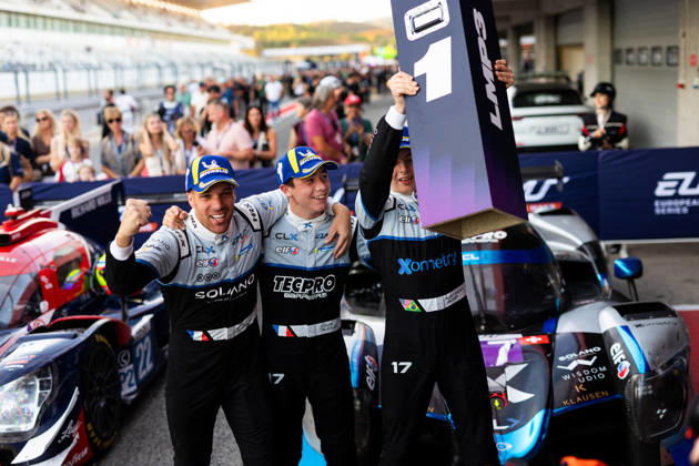 AUTO - ELMS - 4 HOURS OF PORTIMAO 2026 17 LANCHERE Paul (fra), JACOBY Alexander (bra), IGLESIAS Louis (fra), CLX Motorsport, Ligier JS P325 - Toyota, LMP3, celebration winner during the 4 Hours of Portimao 2026, 6th round of the 2026 European Le Mans Series on the Autodromo Internacional do Algarve from October 8 to 10, 2026 in Portimao, Portugal -  Copyright: xJoaoxFilipex