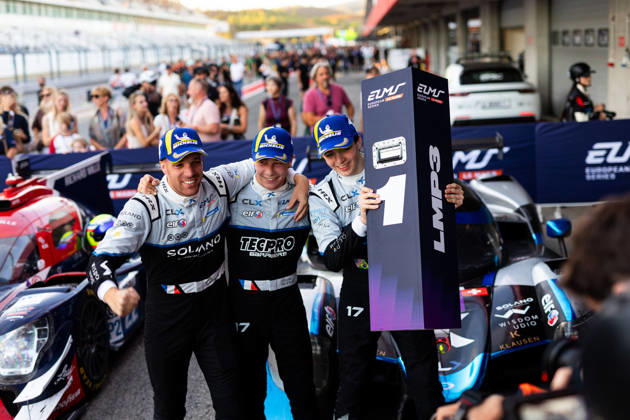 AUTO - ELMS - 4 HOURS OF PORTIMAO 2026 17 LANCHERE Paul (fra), JACOBY Alexander (bra), IGLESIAS Louis (fra), CLX Motorsport, Ligier JS P325 - Toyota, LMP3, celebration winner during the 4 Hours of Portimao 2026, 6th round of the 2026 European Le Mans Series on the Autodromo Internacional do Algarve from October 8 to 10, 2026 in Portimao, Portugal -  Copyright: xJoaoxFilipex