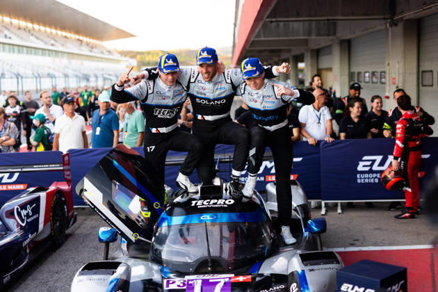 AUTO - ELMS - 4 HOURS OF PORTIMAO 2026 17 LANCHERE Paul (fra), JACOBY Alexander (bra), IGLESIAS Louis (fra), CLX Motorsport, Ligier JS P325 - Toyota, LMP3, celebration winner during the 4 Hours of Portimao 2026, 6th round of the 2026 European Le Mans Series on the Autodromo Internacional do Algarve from October 8 to 10, 2026 in Portimao, Portugal -  Copyright: xJoaoxFilipex