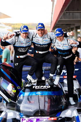 AUTO - ELMS - 4 HOURS OF PORTIMAO 2026 17 LANCHERE Paul (fra), JACOBY Alexander (bra), IGLESIAS Louis (fra), CLX Motorsport, Ligier JS P325 - Toyota, LMP3, celebration winner during the 4 Hours of Portimao 2026, 6th round of the 2026 European Le Mans Series on the Autodromo Internacional do Algarve from October 8 to 10, 2026 in Portimao, Portugal -  Copyright: xJoaoxFilipex