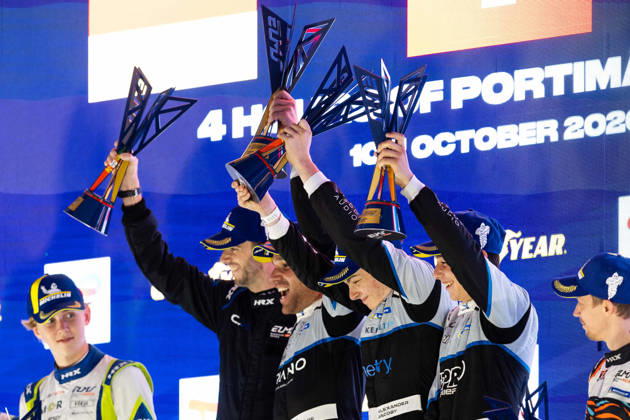 AUTO - ELMS - 4 HOURS OF PORTIMAO 2026 17 LANCHERE Paul (fra), JACOBY Alexander (bra), IGLESIAS Louis (fra), CLX Motorsport, Ligier JS P325 - Toyota, LMP3, podium during the 4 Hours of Portimao 2026, 6th round of the 2026 European Le Mans Series on the Autodromo Internacional do Algarve from October 8 to 10, 2026 in Portimao, Portugal -  Copyright: xJoaoxFilipex