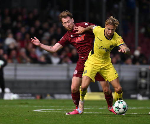 October 10, 2026, xophax, Soccer 3rd Division, Fortuna Cologne vs. Saarbrücken: Jannik Mause (Fortuna Cologne, left) and Niko Bretschneider (Saarbrücken, right)