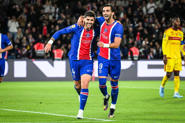 October 10, 2026, Paris, France, France: Lucas BERALDO of PSG celebrate his goal his Ferran TORRES of PSG during the Ligue 1 match between Paris Saint-Germain (PSG) and Le Mans FC at Parc des Princes Stadium on October 10, 2026 in Paris, France. Paris Saint-Germain V Le Mans FC - Ligue 1 - ZUMAm308 20261010_zsp_m308_004 Copyright: xMatthieuxMirvillex