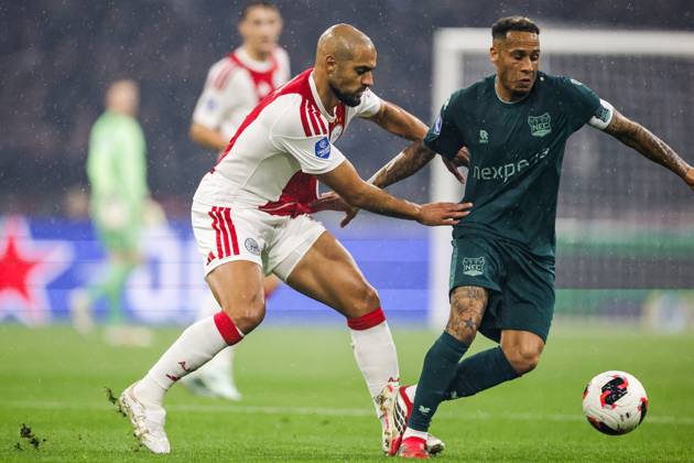 AMSTERDAM - (lr) Sofyan Amrabat of Ajax, Tjaronn Chery of NEC Nijmegen during the Dutch Eredivisie match between AFC Ajax and NEC Nijmegen at the Johan Cruijff ArenA on 10 October 2026 in Amsterdam, the Netherlands. MAURICE VAN STEEN ANP Eredivisie 2026 27 xVIxANPxSportx xxANPxIVx 572058079 originalFilename: 572058079