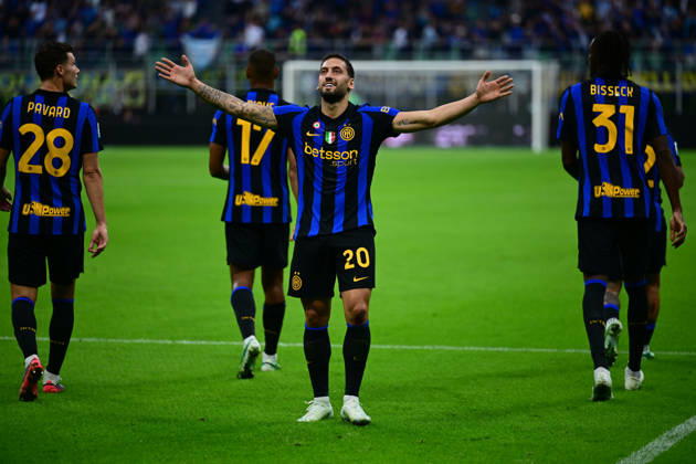 FC Internazionale v Parma Calcio - Serie A 2026 27 Hakan Calhanoglu of Inter Milan celebrates after scoring his team s second goal during a Serie A match between Inter Milan and Parma Calcio at San Siro Stadium in Milan, Italy, on October 10, 2026. Milan Lombardy Italy Copyright: xAndreaxDiodatox originalFilename:diodato-intermil261010_npwlG