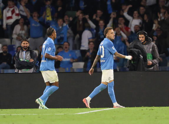 October 10, 2026, Napoli, Campania, ITALIA: Goal the Noa Lang of SSC Napoli during the 2026 27 Serie A match between SSC Napoli and FC Frosinone, played on October 10, 2026, at the Stadio Diego Armando Maradona in Naples Serie A Football Match Ã¢â‚¬ 2026 27 Season: Napoli Vs. Frosinone  - ZUMAs236 20261010_aap_s236_052 Copyright: xFabioxSassox