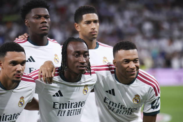 Real Madrid vs. Villarreal, La Liga EA Sports 2026, October 10, 2026, Santiago Bernabéu Stadium, Madrid, Spain Kylian Mbappé and Yan Diomande of Real Madrid during the La Liga EA Sports match between Real Madrid and Villarreal at Santiago Bernabéu Stadium on October 10, 2026, in Madrid, Spain Madrid Santiago Bernabéu Stadium Madrid Spain Copyright: xAlejandroxMatiasxAcostax