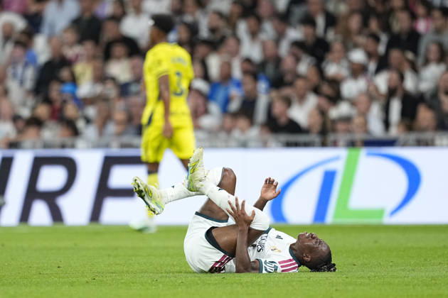 October 10, 2026, Madrid, Madrid, Spain: Yan Diomande of Real Madrid CF hurts during the Spanish League, LaLiga EA Sports, football match between Real Madrid and Villarreal CF at Bernabeu stadium on October 10, 2026, in Madrid, Spain. Madrid Spain - ZUMAa181 20261010_zaa_a181_148 Copyright: xOscarxJ.xBarrosox
